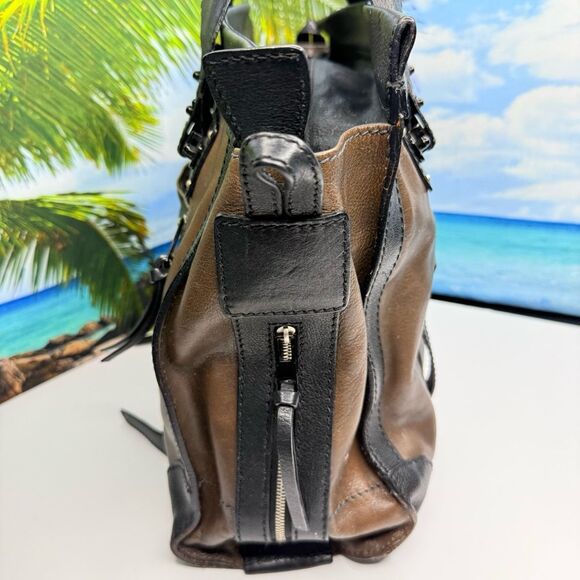 Chloé Tracy Two-Tone Leather Tote Satchel Black & Brown Top Handle Certification - Picture 4 of 14